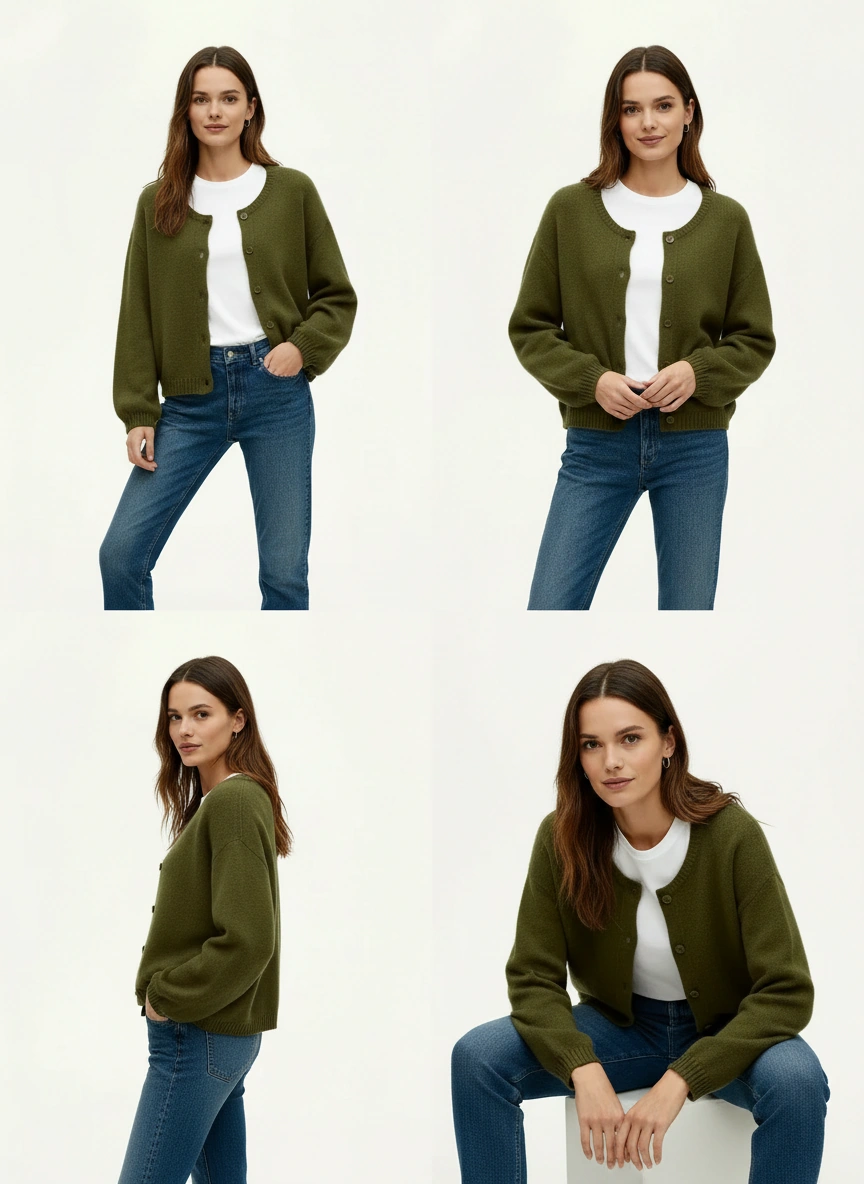 Etta Mohair Cardigan Khaki