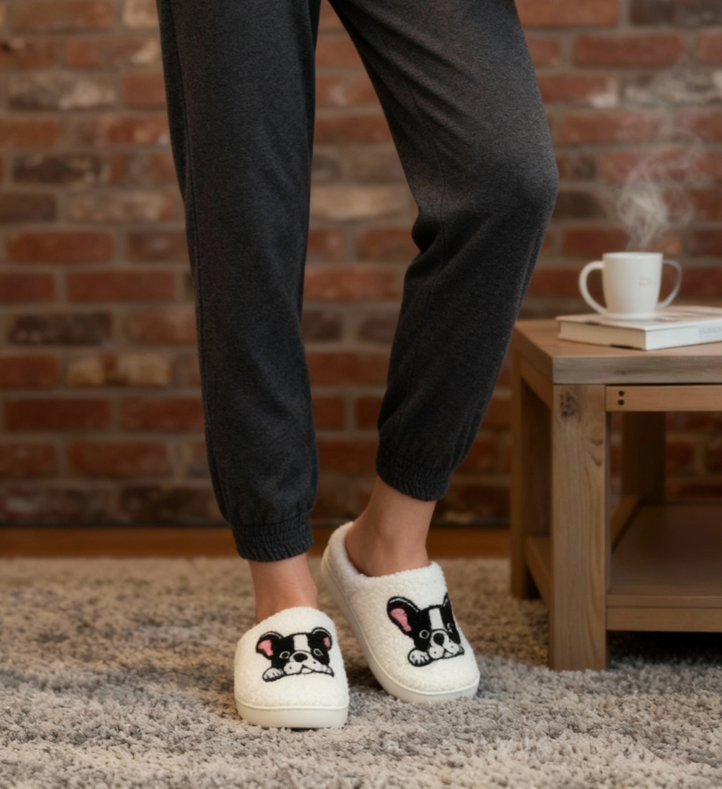 Happy Plush Slippers Puppy