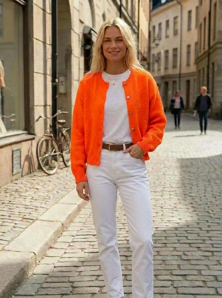 Ella Alpaca Cardigan Orange