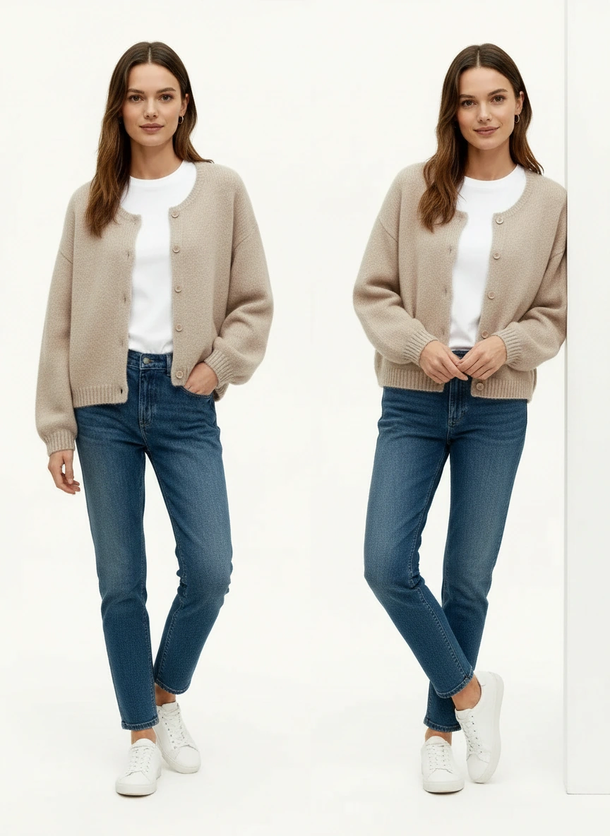 Etta Mohair Cardigan Oyster