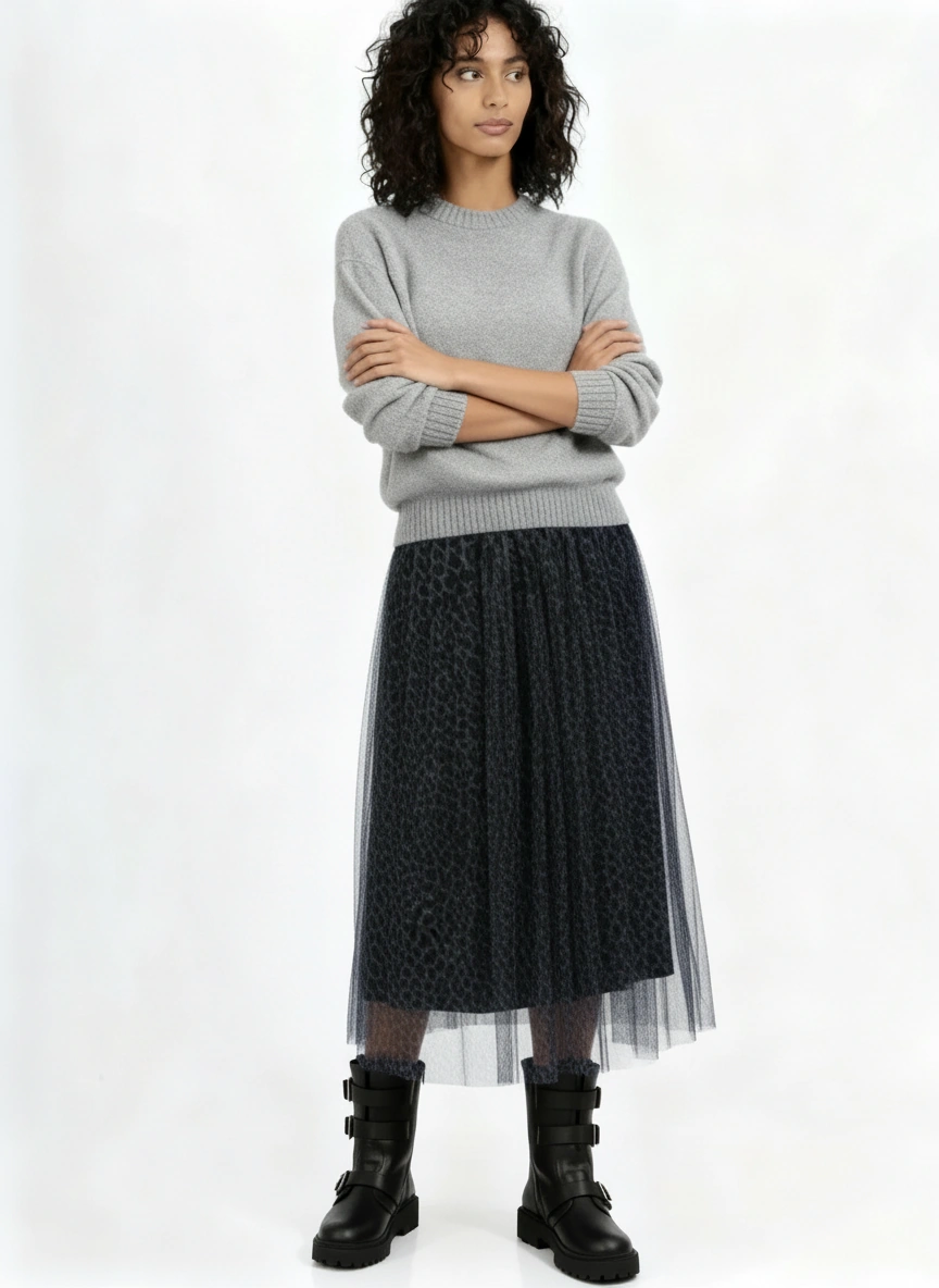 Sansa Leopard Tulle Skirt