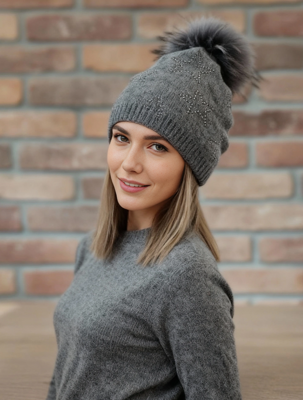 Embellished Cashmere Star Beanie
