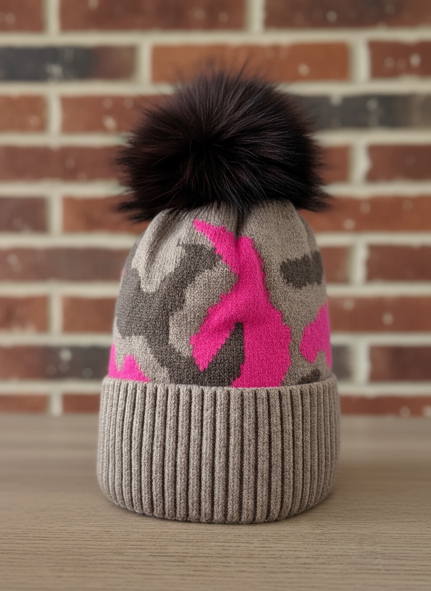 Sadie fur Pom Beanie