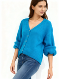 V Neck Mohair Cardigan