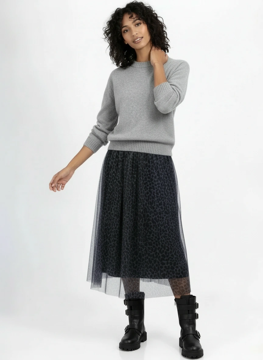 Sansa Leopard Tulle Skirt