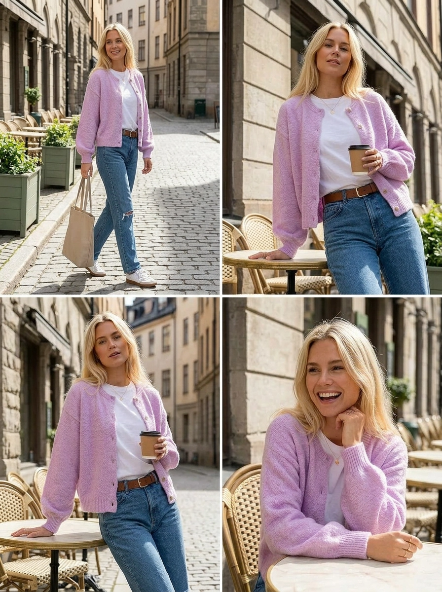 Ella Alpaca Cardigan Lilac