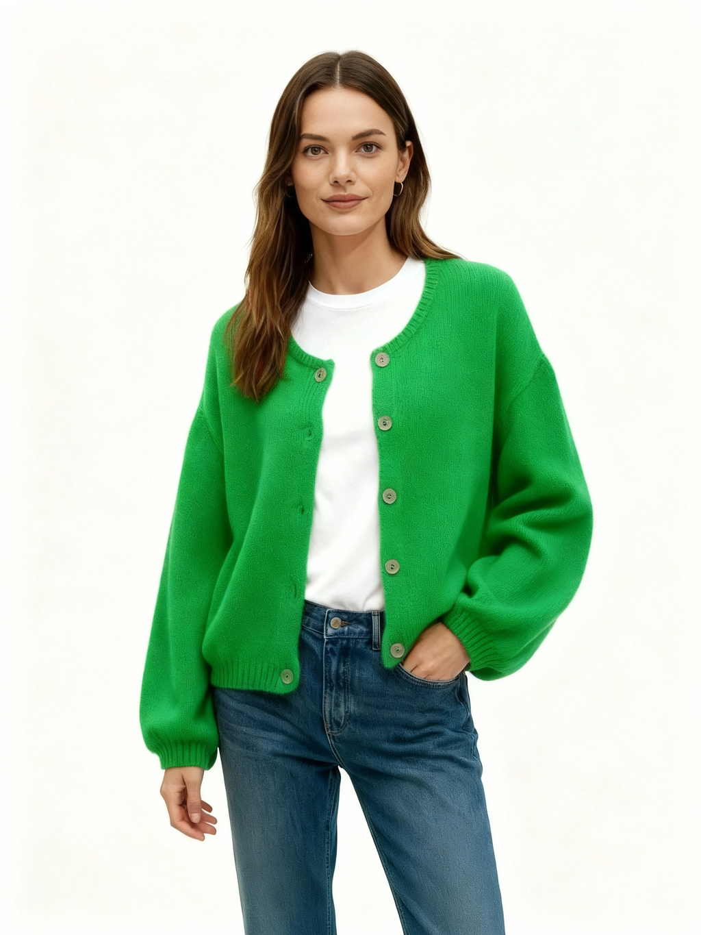 Etta Mohair Cardigan Vert