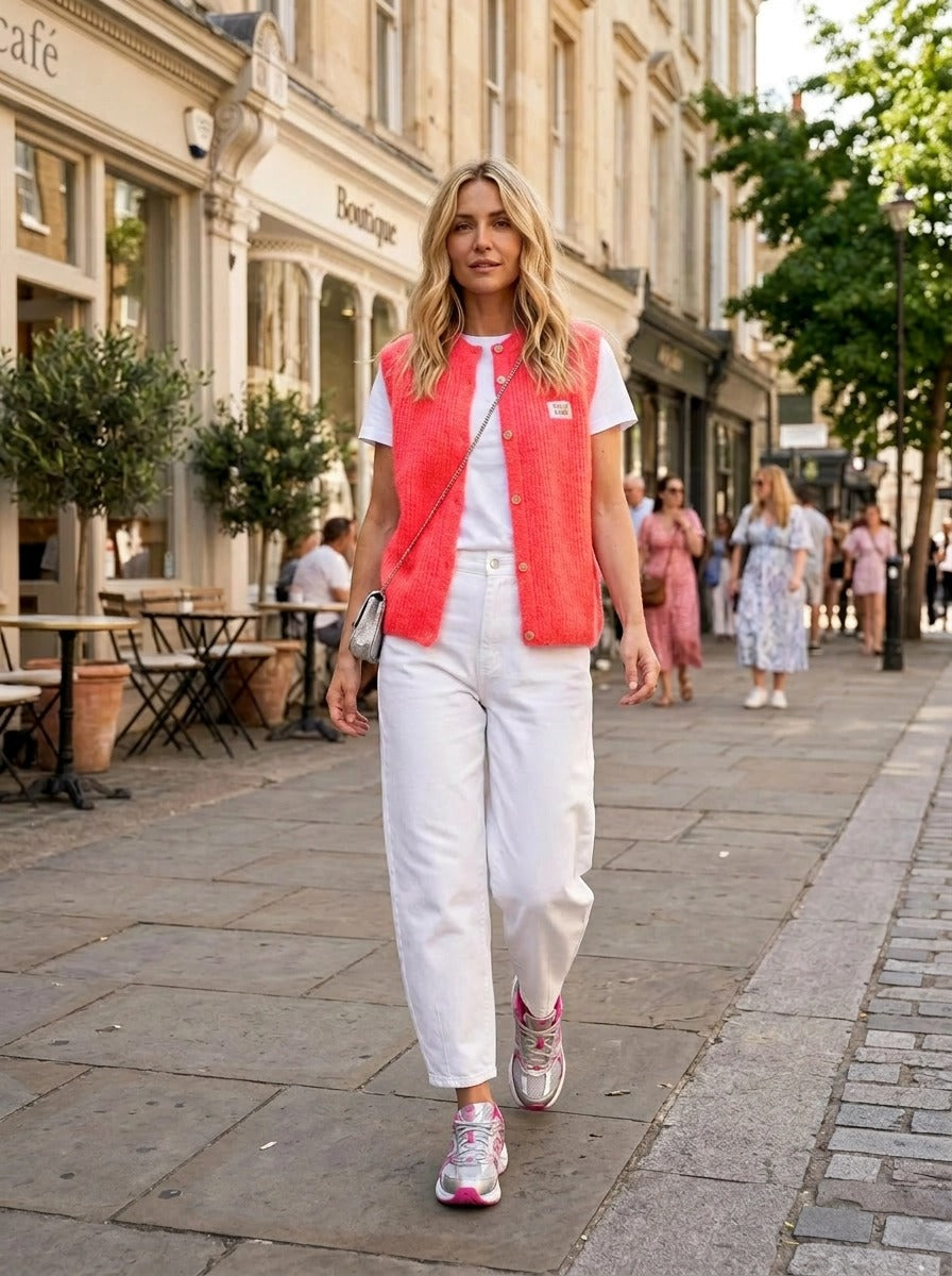 Marlie Sleeveless Cardi Coral