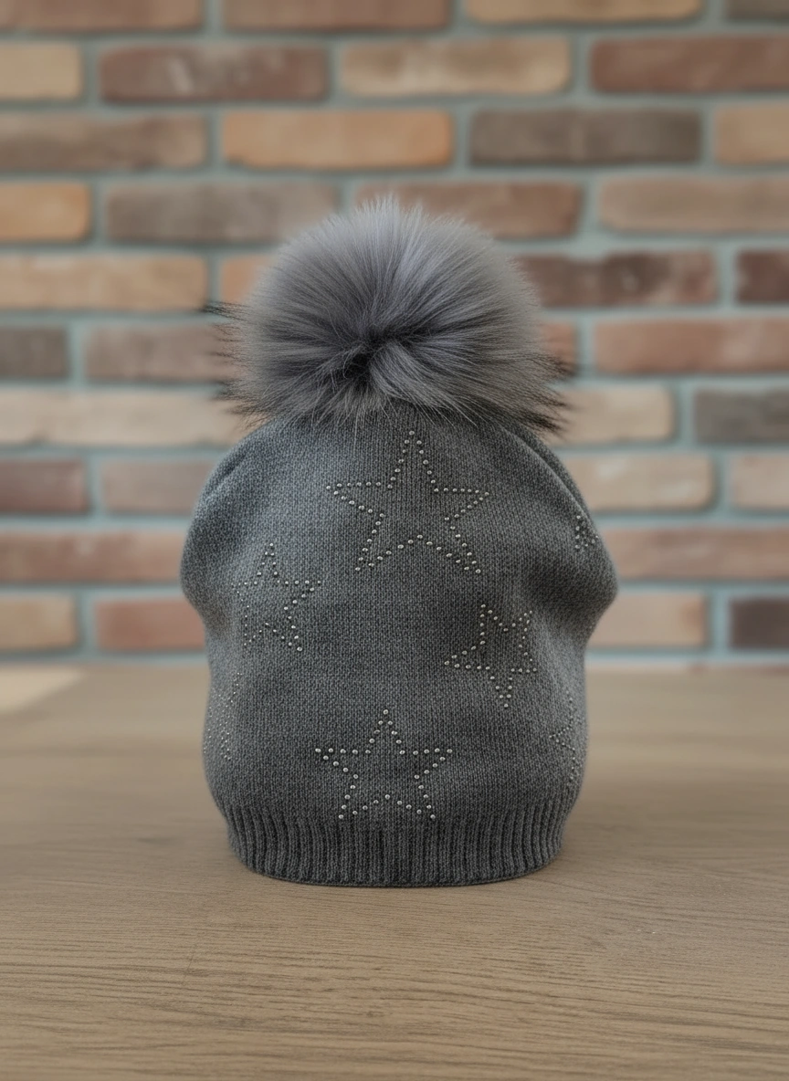 Embellished Cashmere Star Beanie