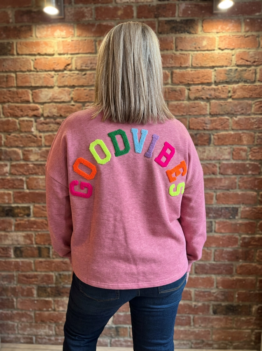 Good Vibes Sweatshirt Pink