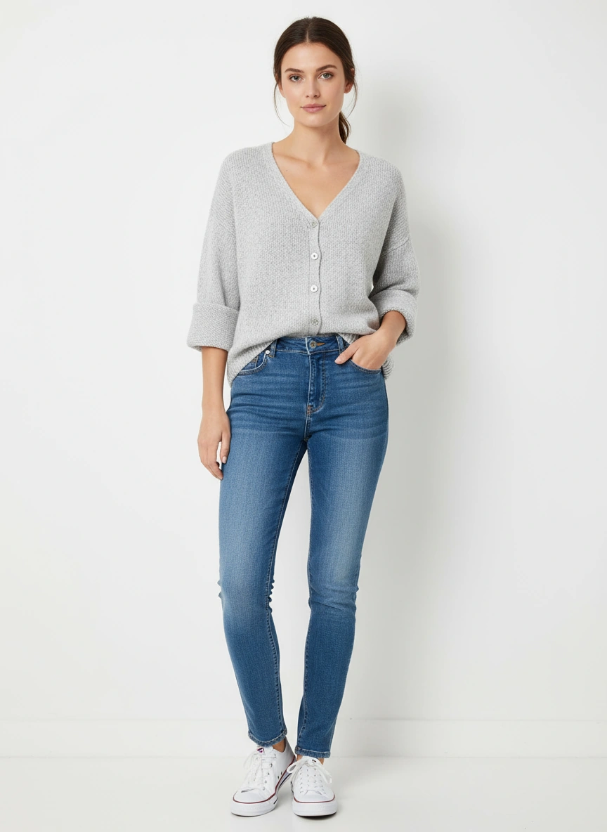 V Neck Mohair Cardigan