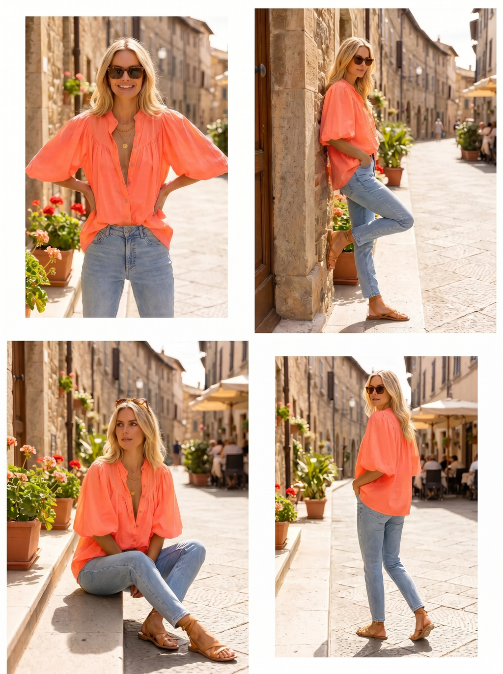 Harlow Blouse Coral