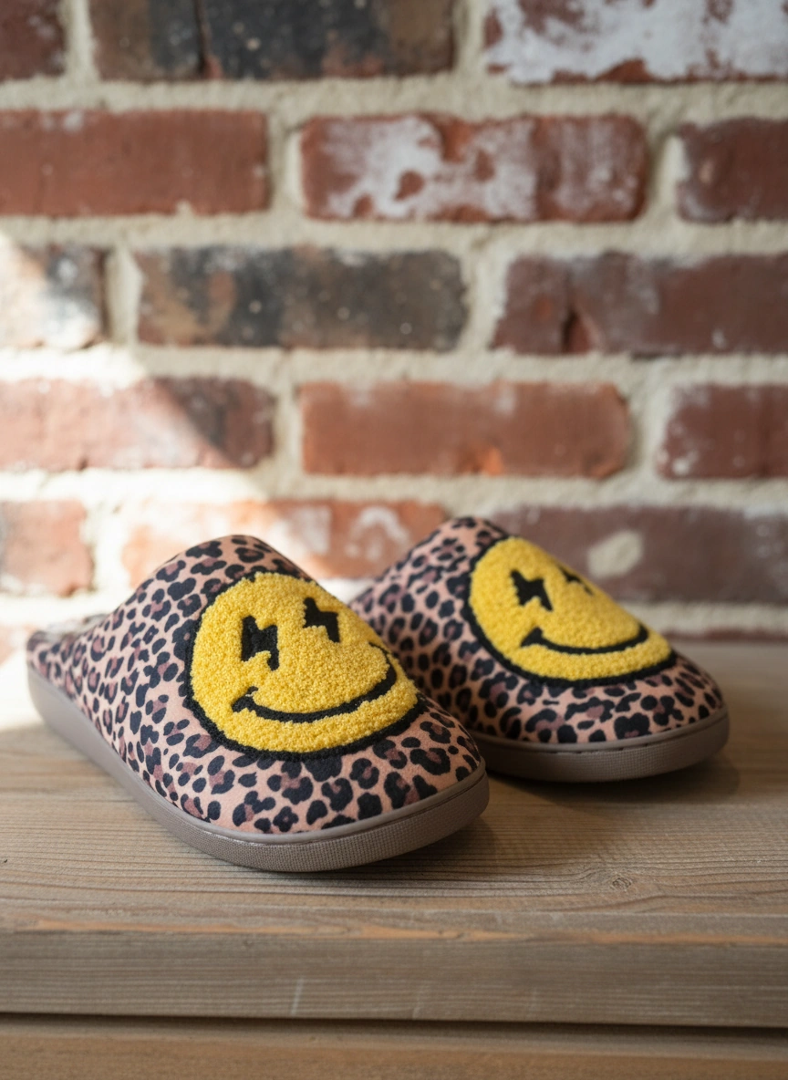 Happy Plush Slippers Leopard